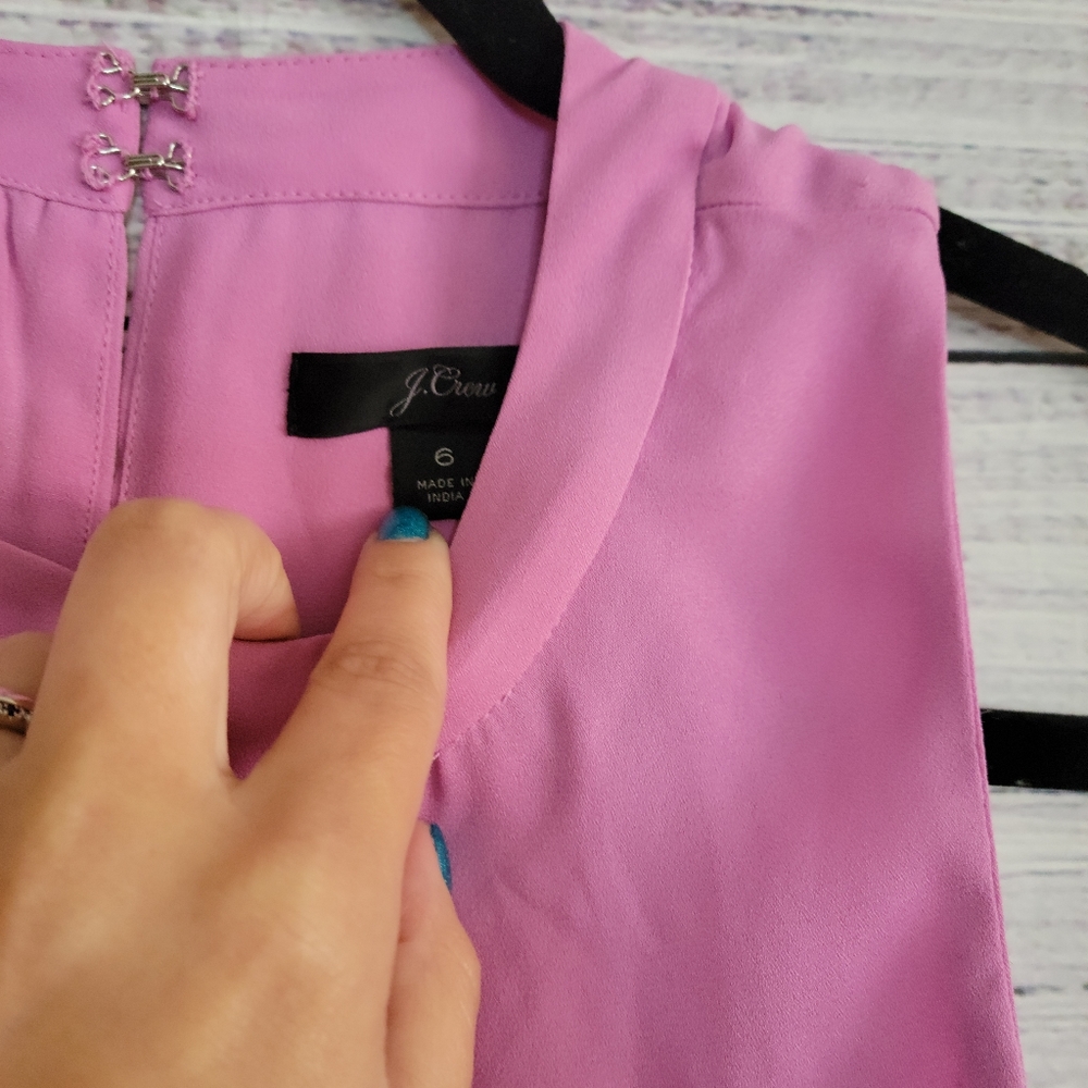 J Crew S6 Tired Sleveless Blouse Light Purple - Picture 4 of 6